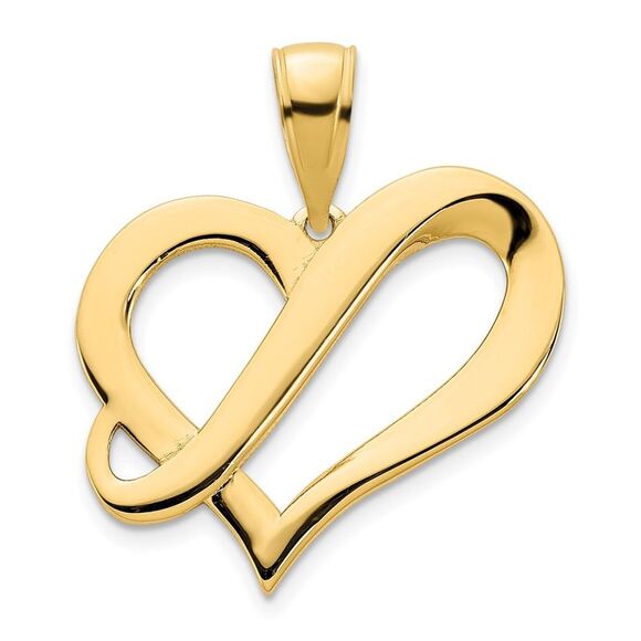 14k Yellow Gold Fancy Heart Pendant,All Products : American Fashion Style Bags On Sale